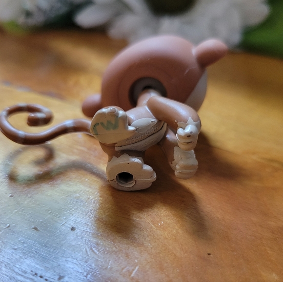 Littlest Pet Shop LPS #1450 Monkey Brown Cream Blue Eyes 2007 B - Picture 11 of 11